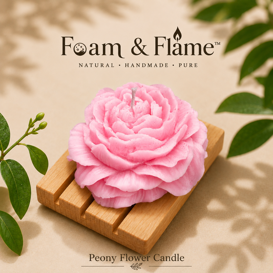 Peony flower candle