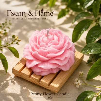 Peony flower candle
