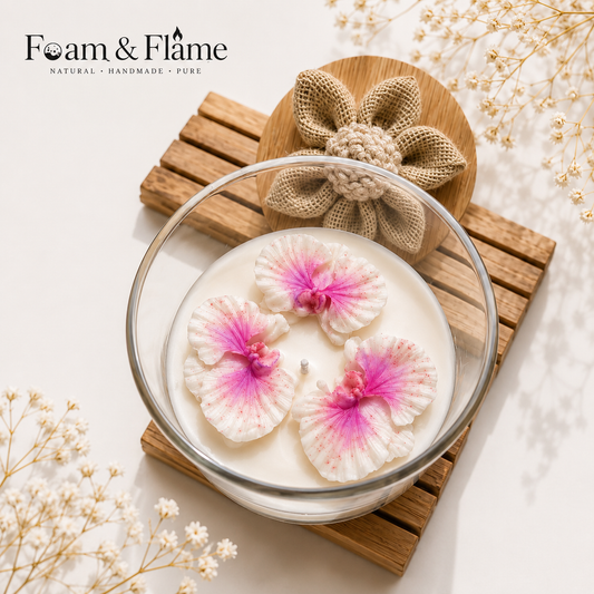 Orchid Floral Candle