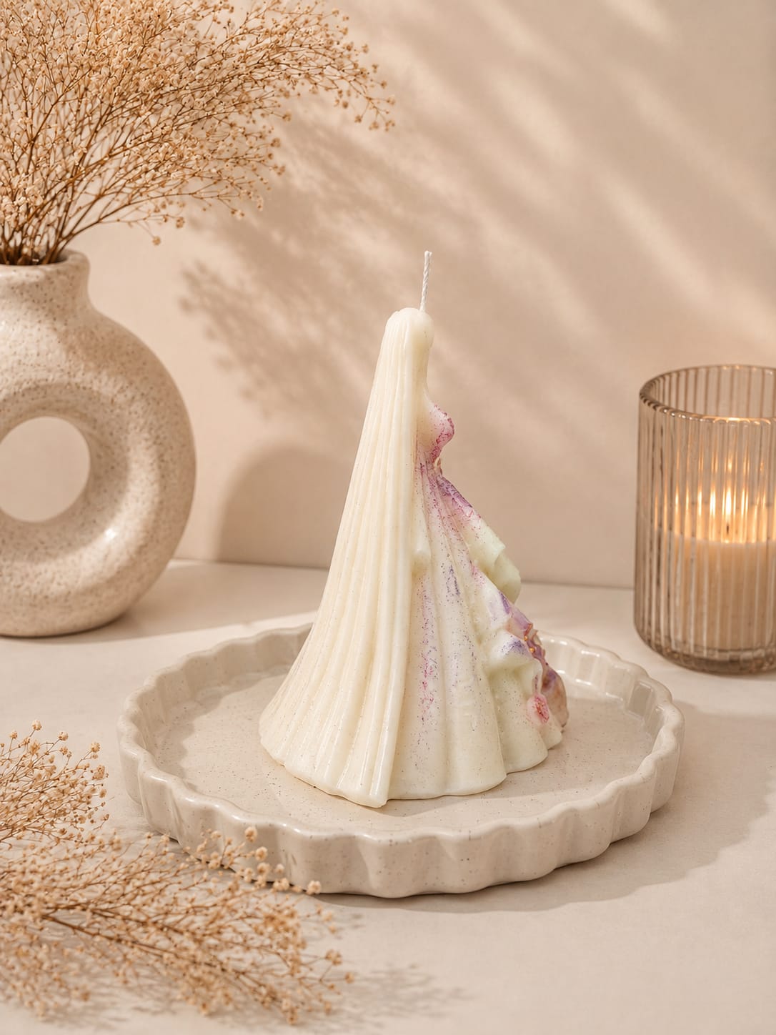 Elegant Bride Figurine Candle | Decorative Wedding Candle