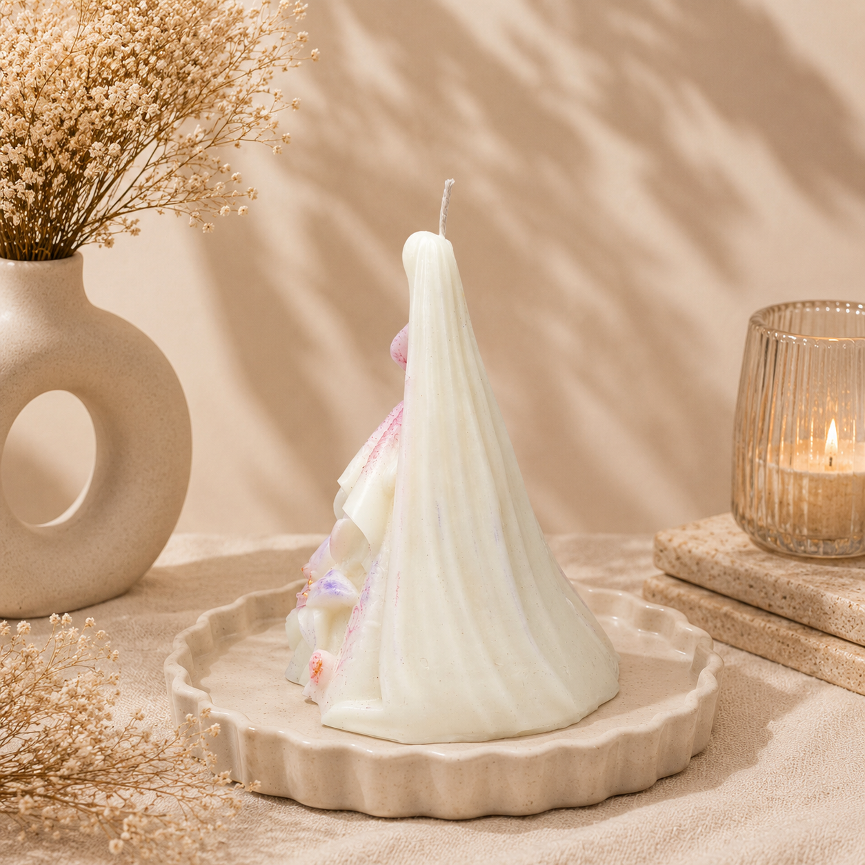 Elegant Bride Figurine Candle | Decorative Wedding Candle